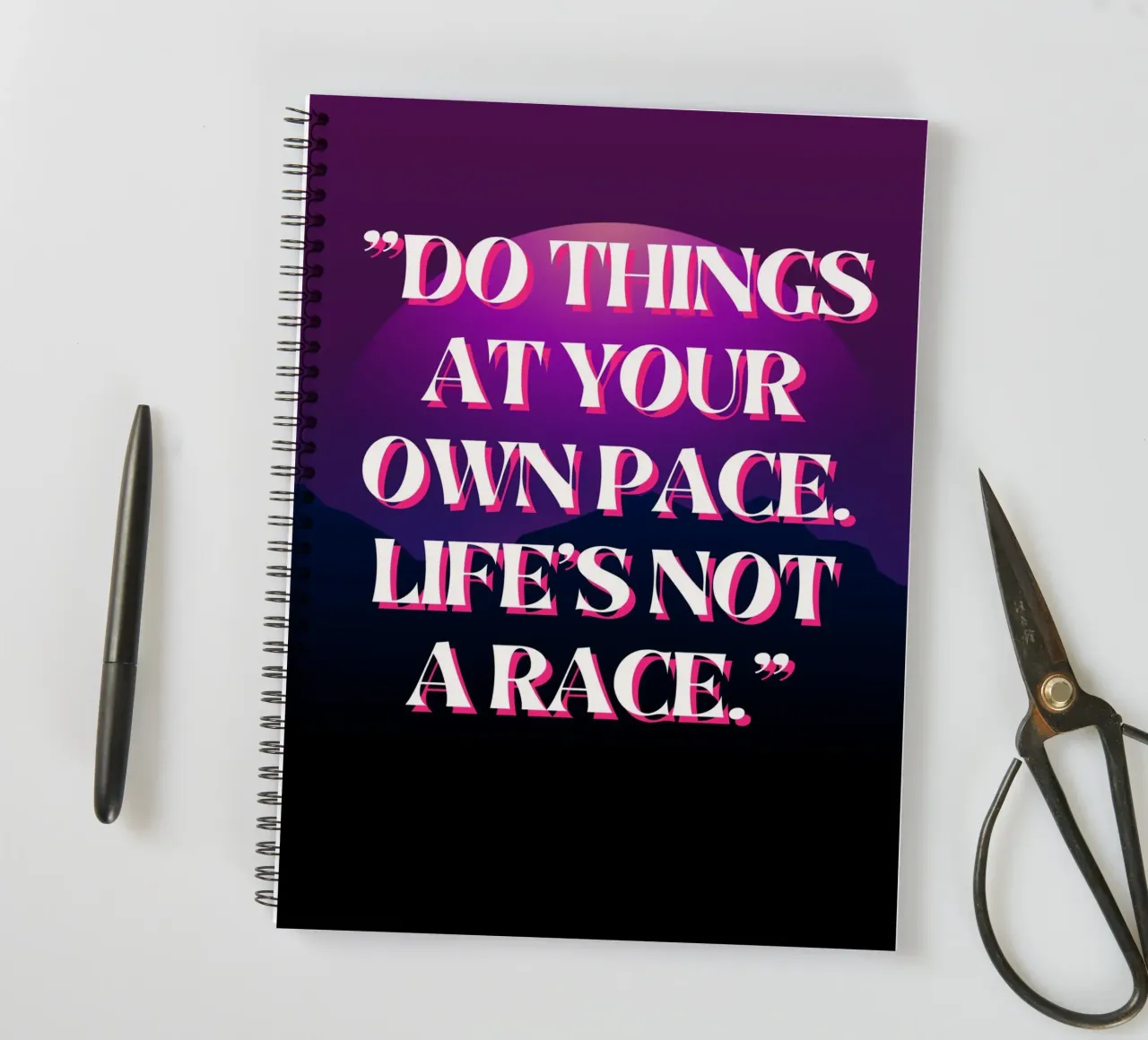 Do Things at Your Own Pace spiral notebook by inspirational quote