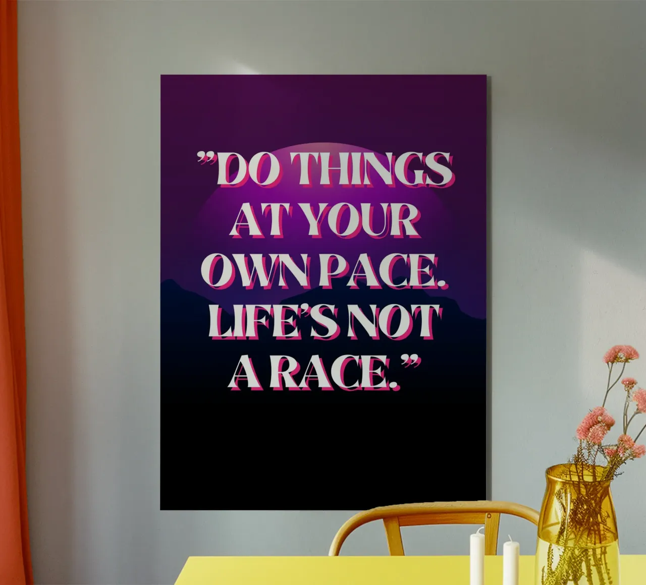 Tun Sie die Dinge in Ihrem eigenen Tempo Alu-Dibond von inspirational quote