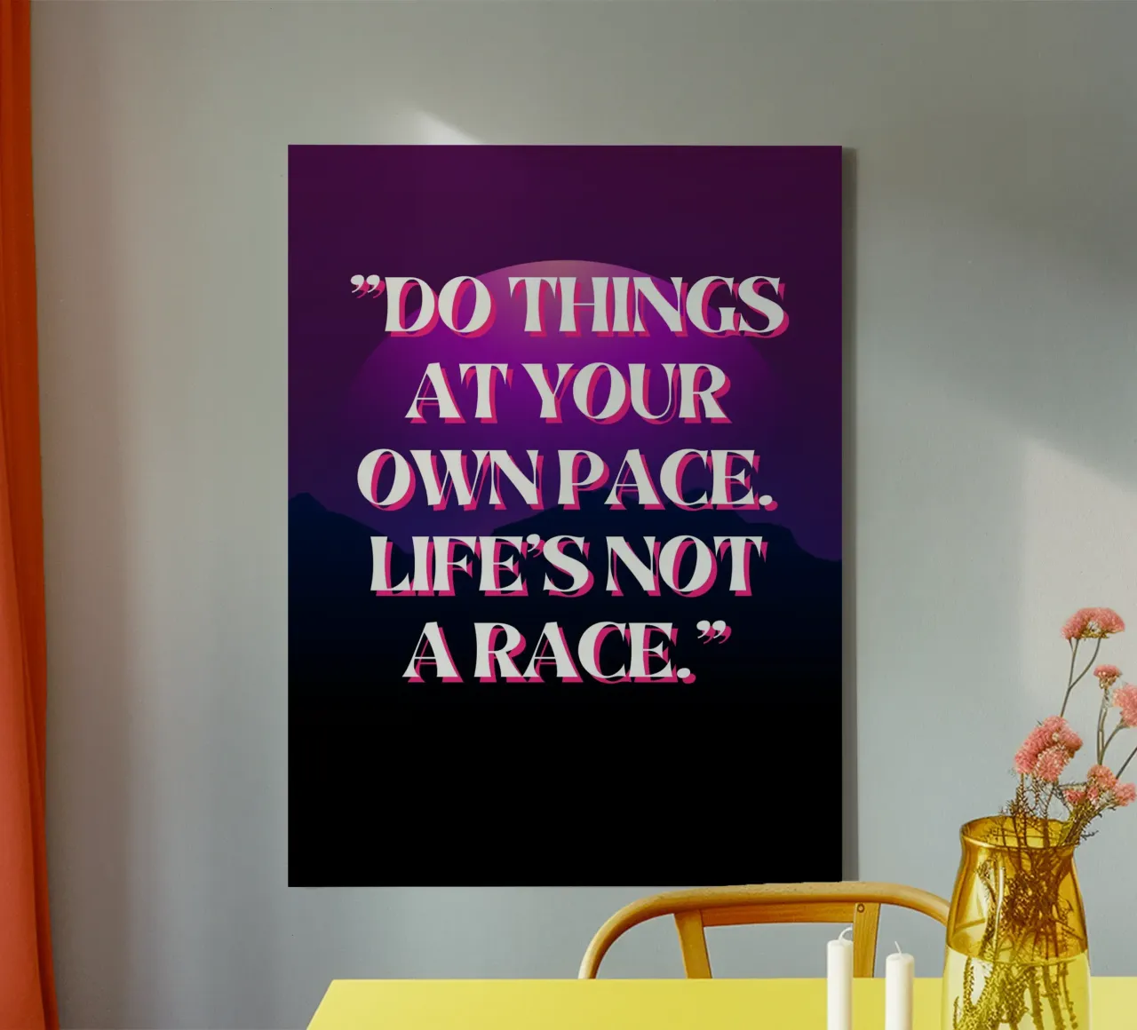 Doe de dingen in je eigen tempo canvas van inspirational quote
