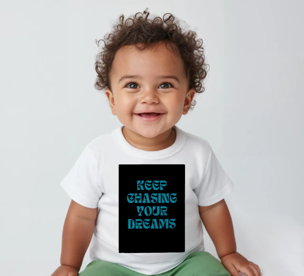 Keep Chasing Your Dreams baby t-shirt by inspirational quote
