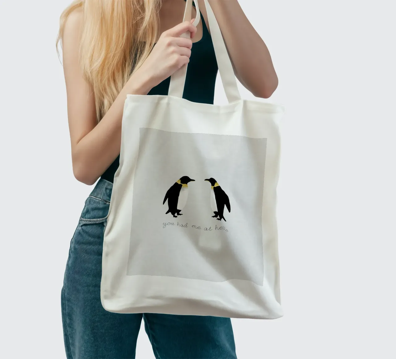 Mi hai conquistato con Hello borsa in juta da Orara Studio