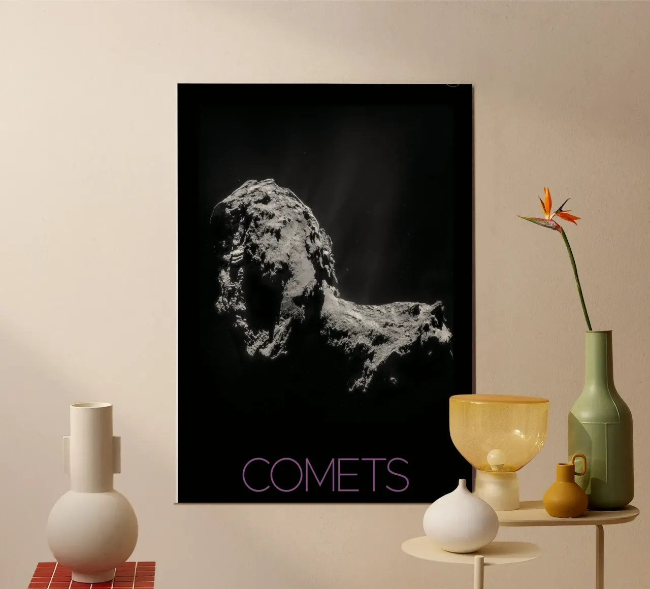 nasa comet poster poster con telaio in alluminio da 🎁 ARTVI-SHOP