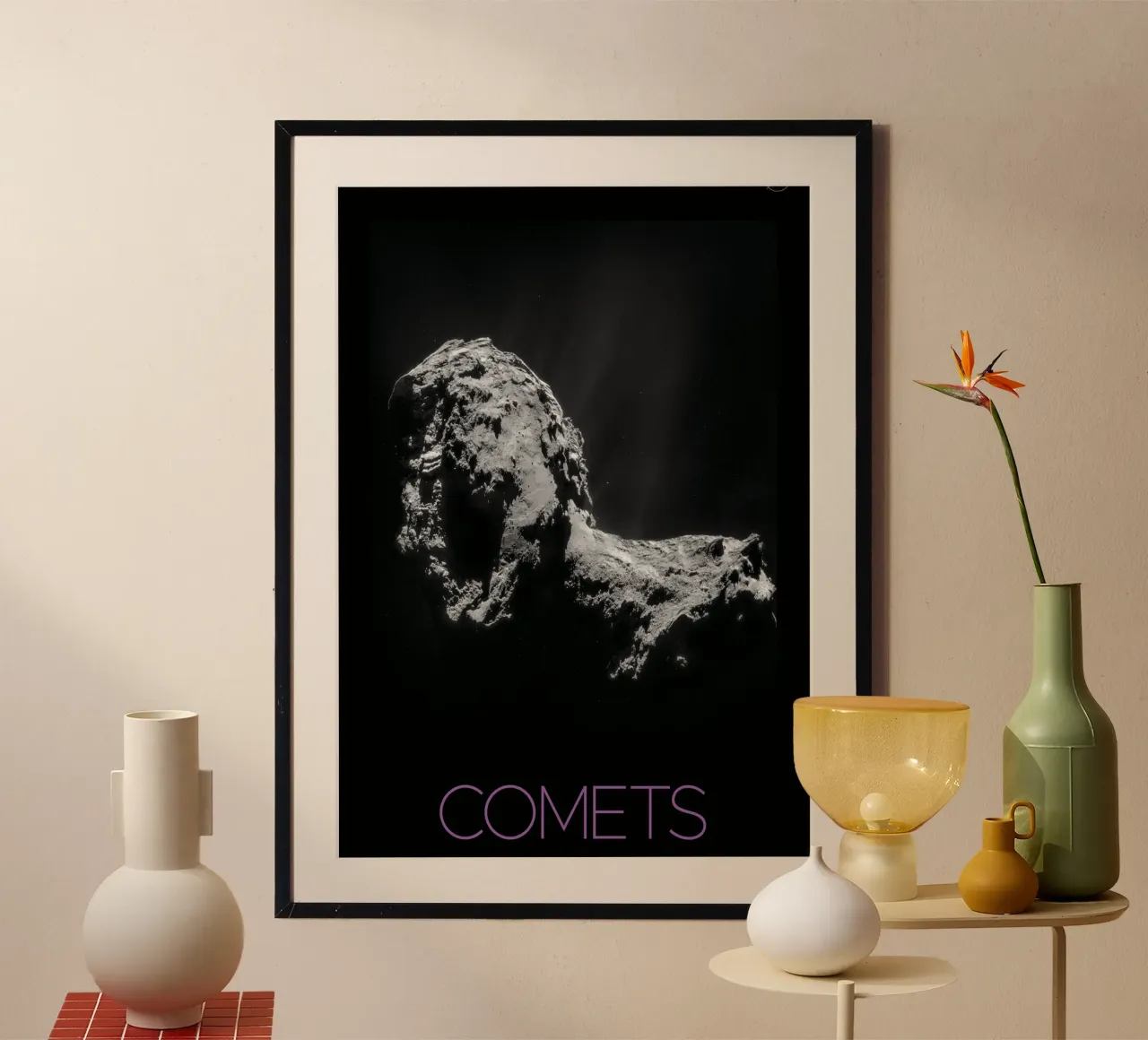nasa comet poster poster con telaio in alluminio da 🎁 ARTVI-SHOP