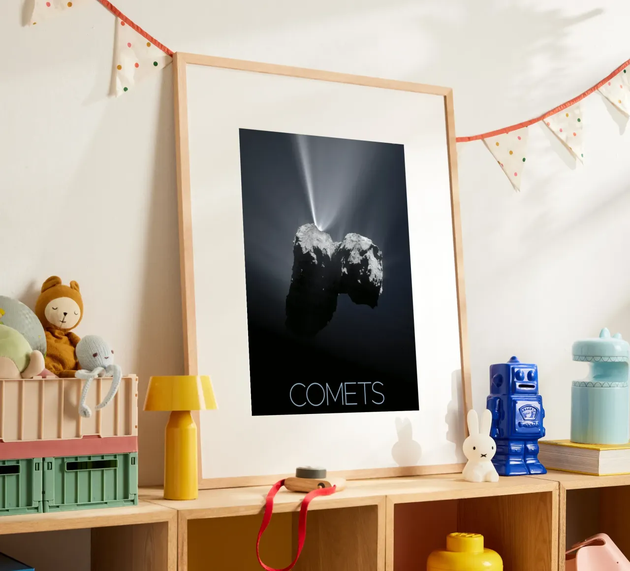 nasa comet poster poster con telaio in legno da 🎁 ARTVI-SHOP