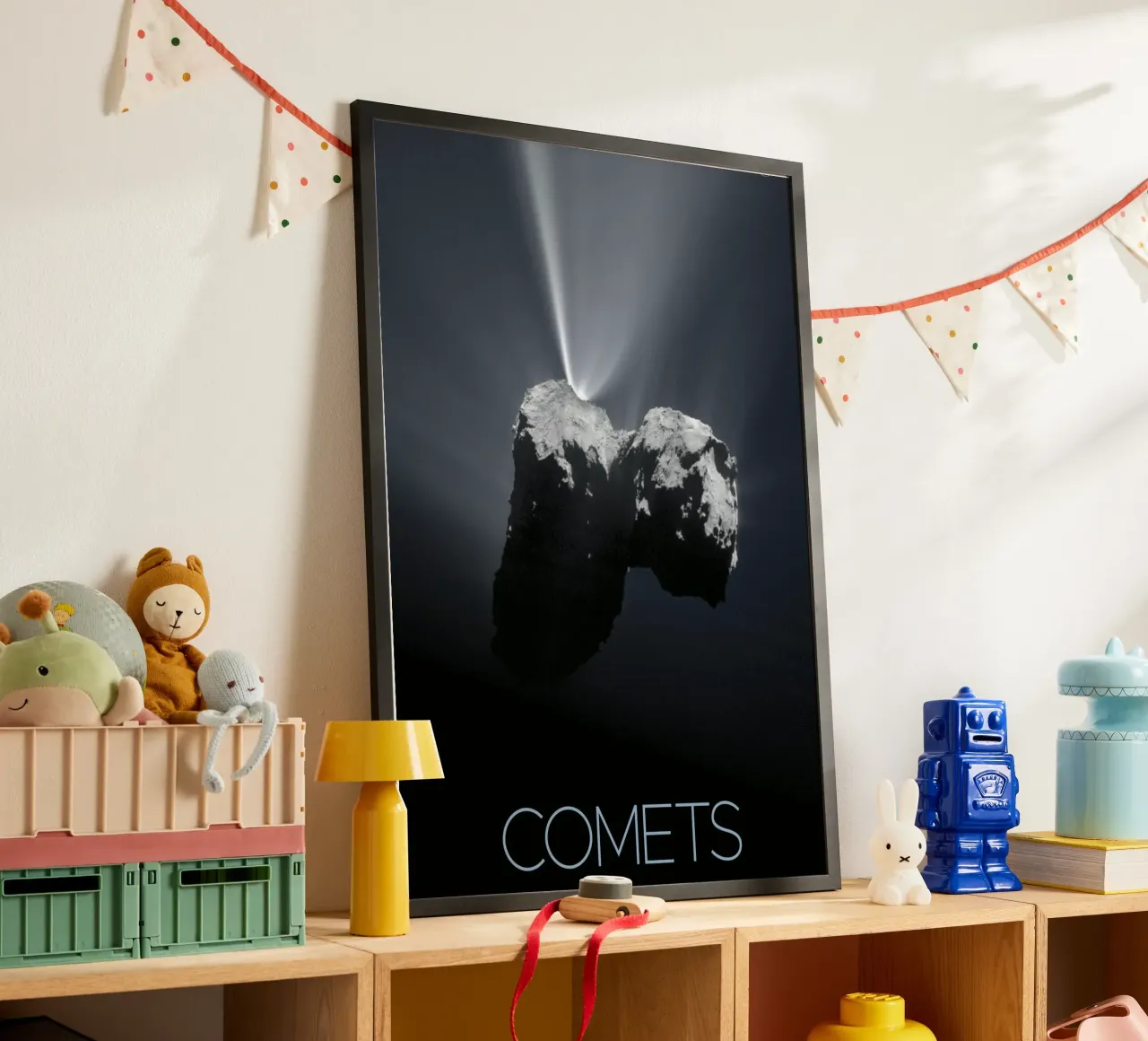 nasa comet poster poster con telaio in legno da 🎁 ARTVI-SHOP