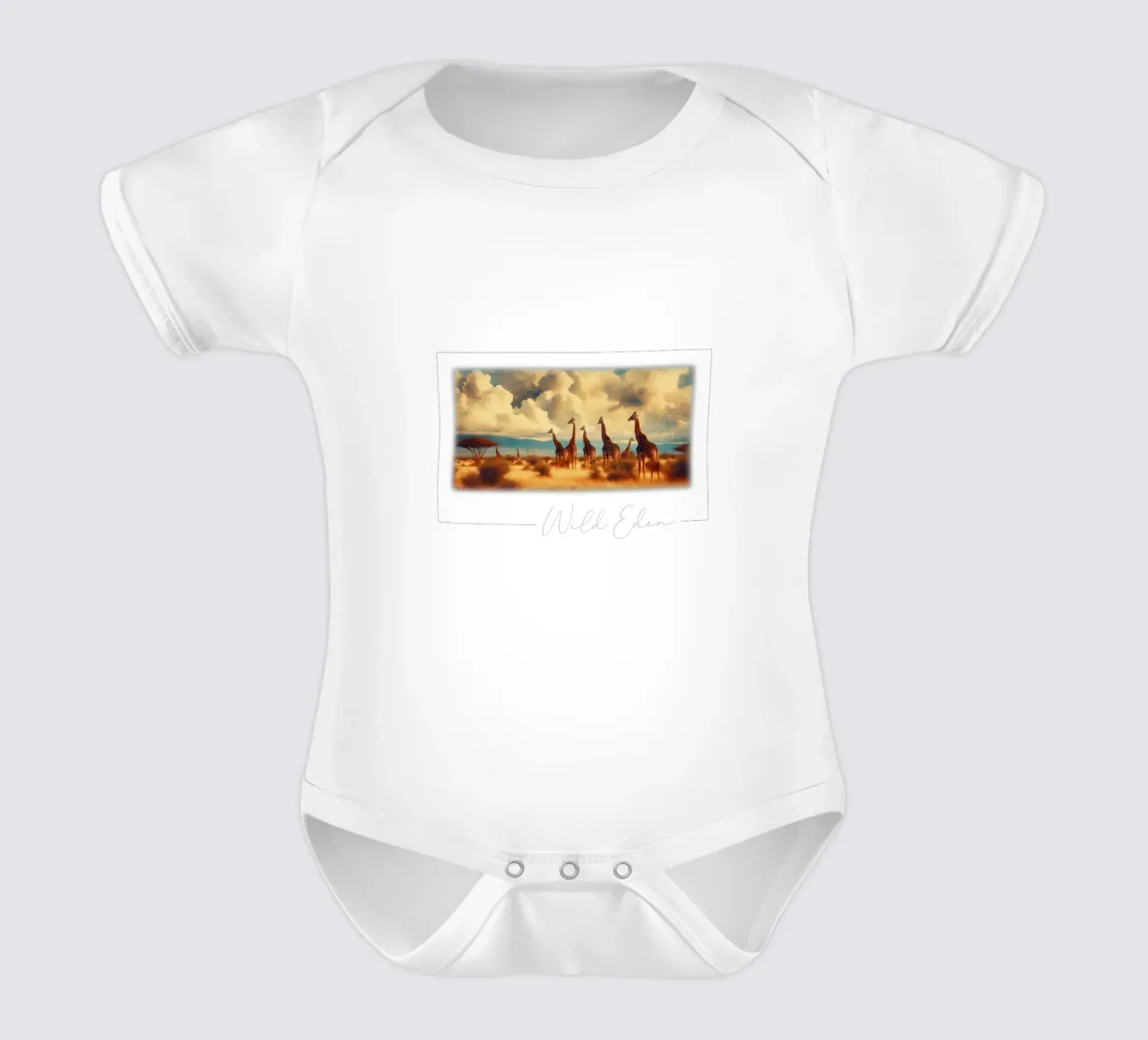GIRAFE short-sleeve baby romper by RUBIANT ART