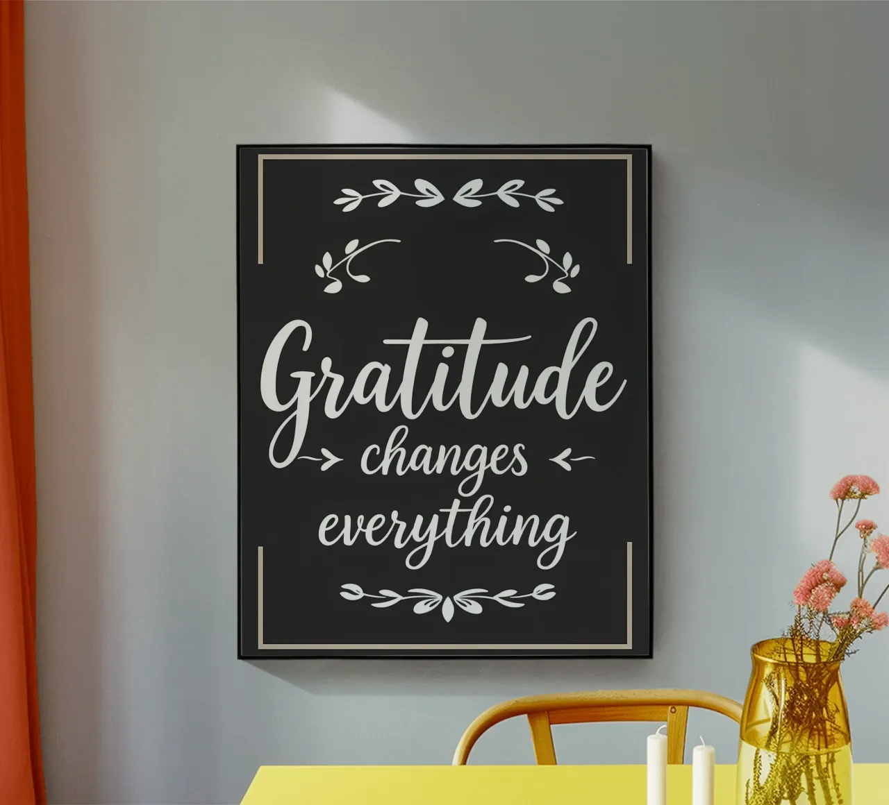 Gratitude Changes Everything acrylic glass by inspirational quote