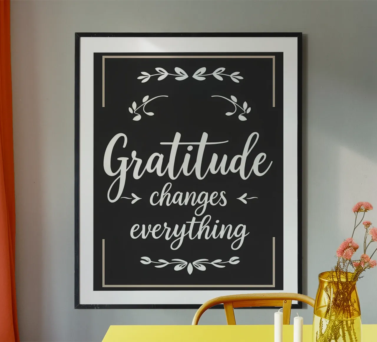 Gratitude Changes Everything poster by inspirational quote