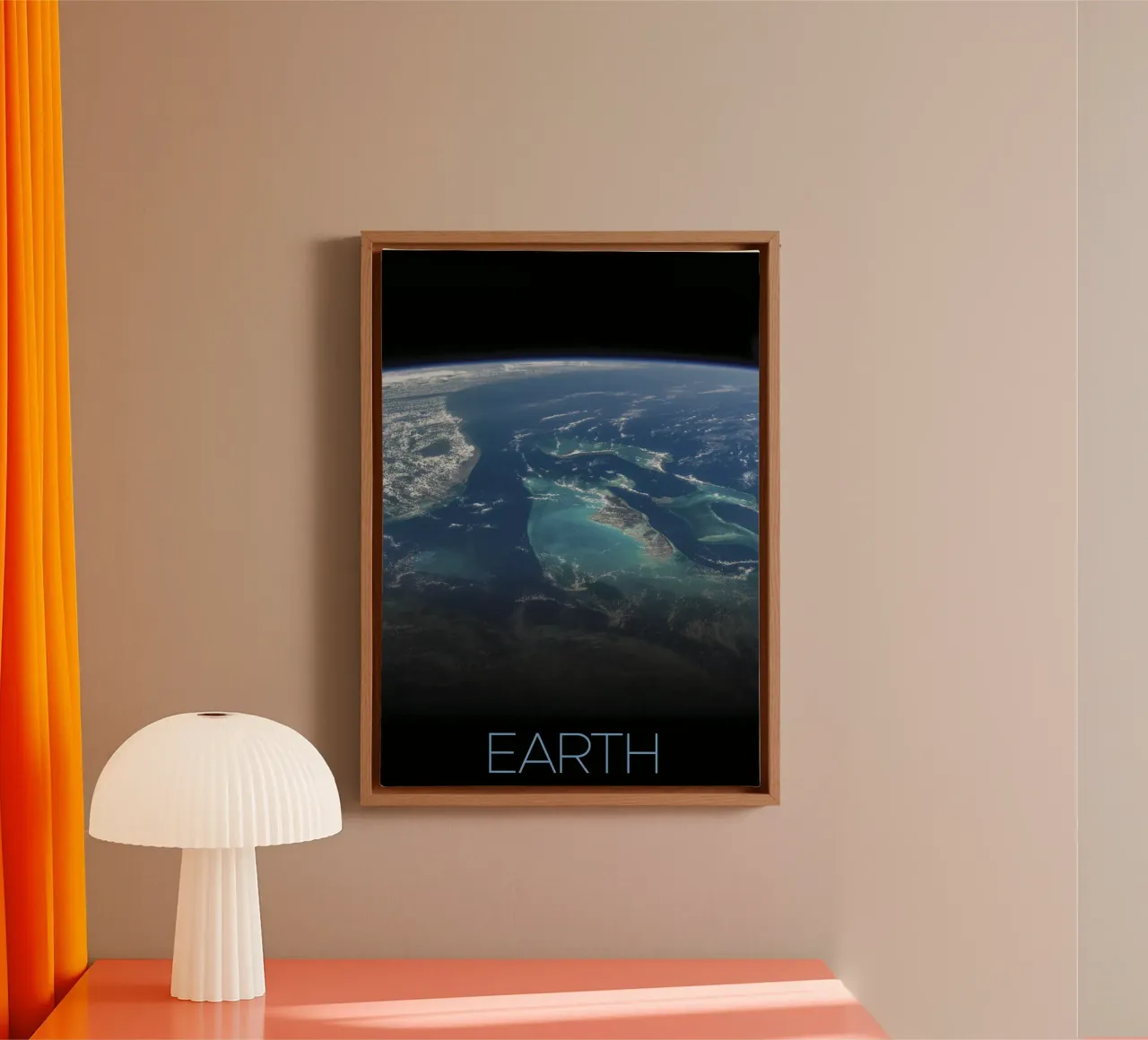 Planeet Aarde Poster canvas met Baklijst van 🎁 ARTVI-SHOP