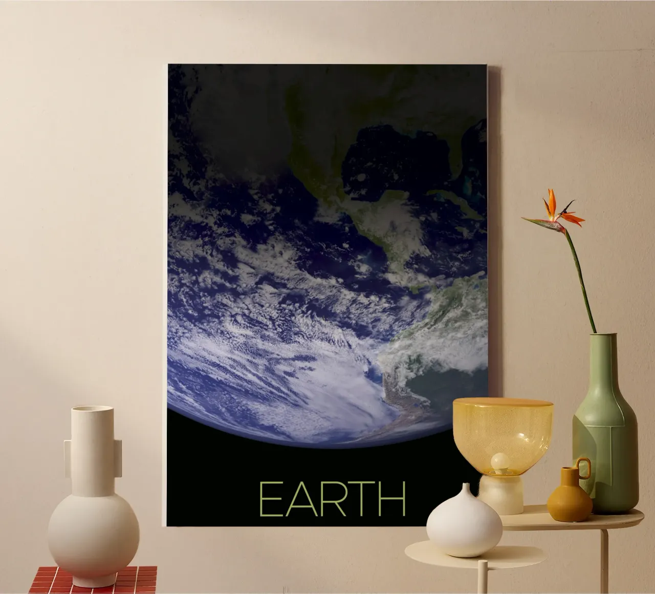 Planeet Aarde Poster canvas met Baklijst van 🎁 ARTVI-SHOP