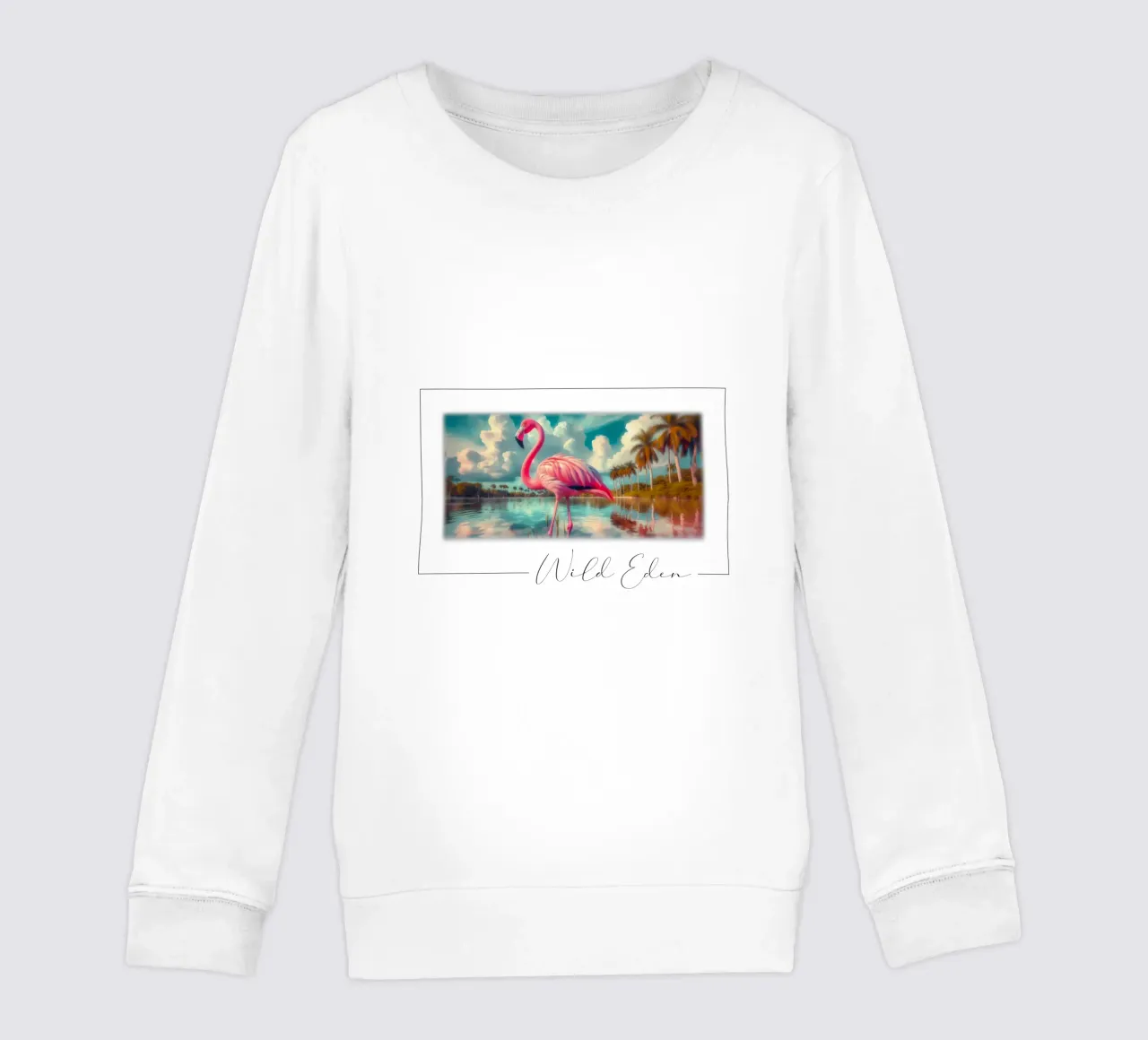 FLAMANT ROSE kids sweatshirt by RUBIANT ART