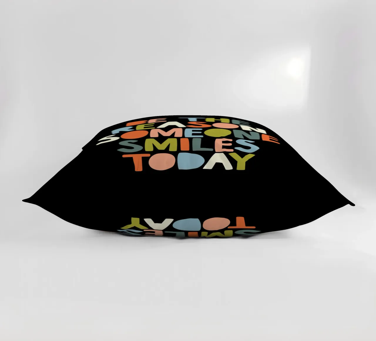 Be the Reason Someone Smiles Today Colourful Typografie decorative cushion by THE MOTIVATED TYPE