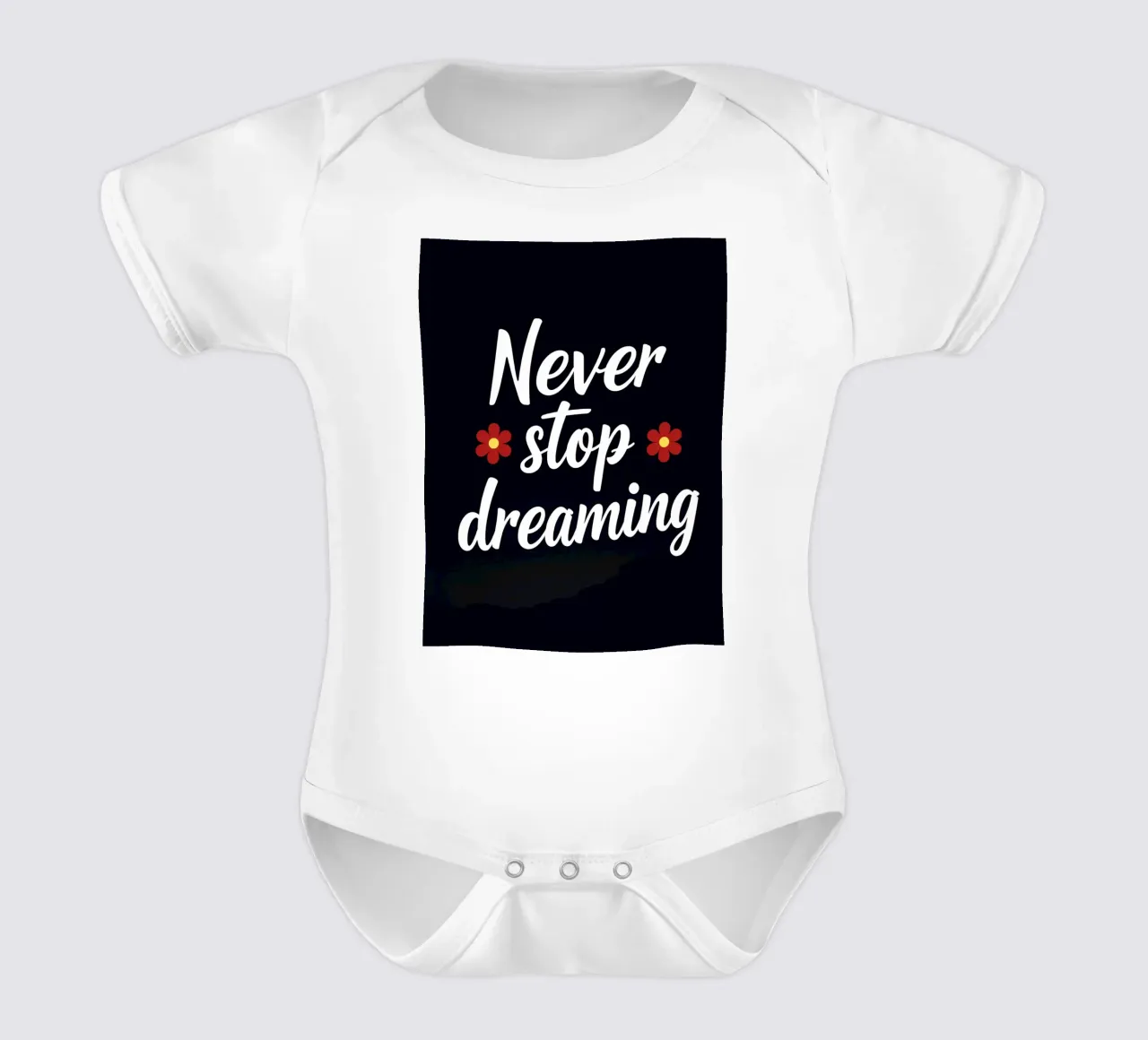 Hör niemals auf zu träumen Kurzarm Babybody von inspirational quote