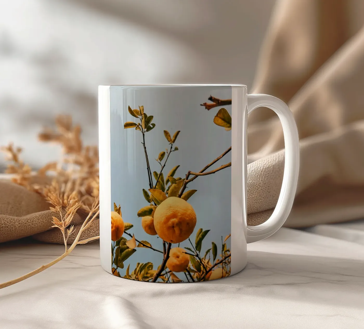 Orange ceramic mug by Vale Studio