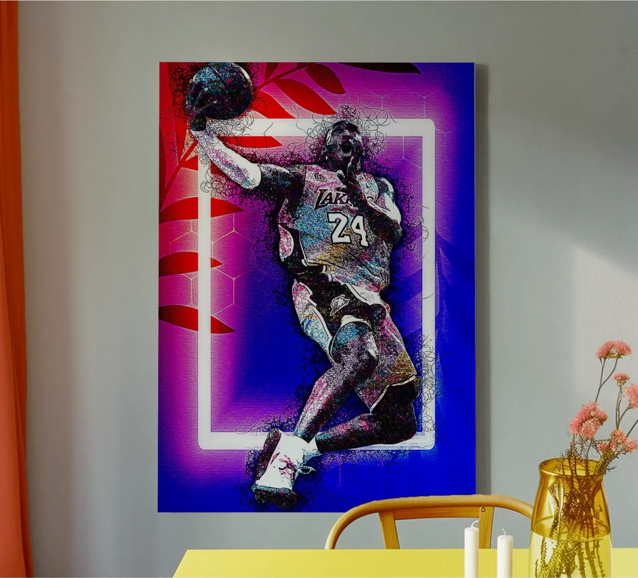 Art of Kobe Bryant canvas with Floater frame by neonartroom
