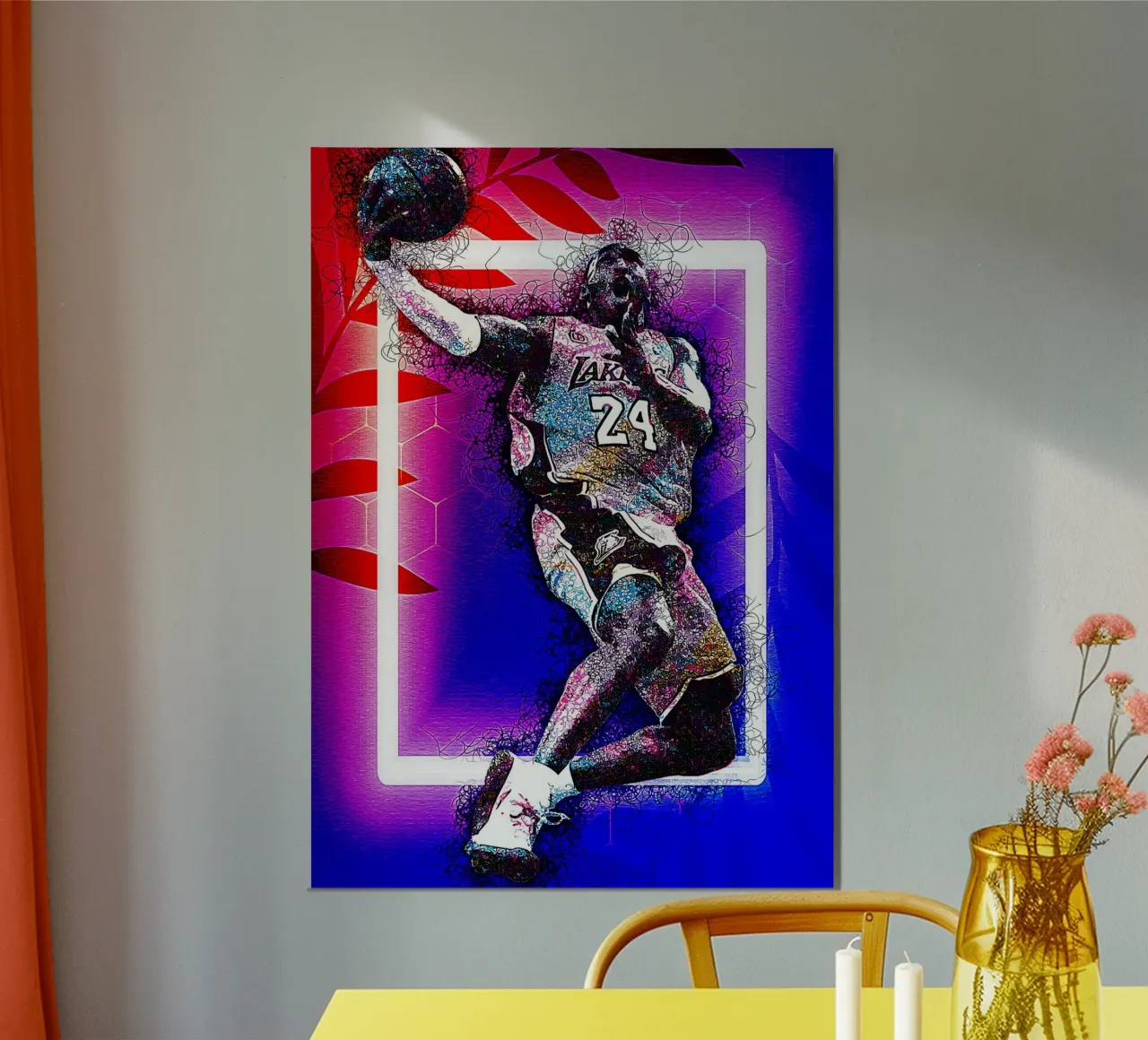 Arte di Kobe Bryant carta hahnemühle da neonartroom