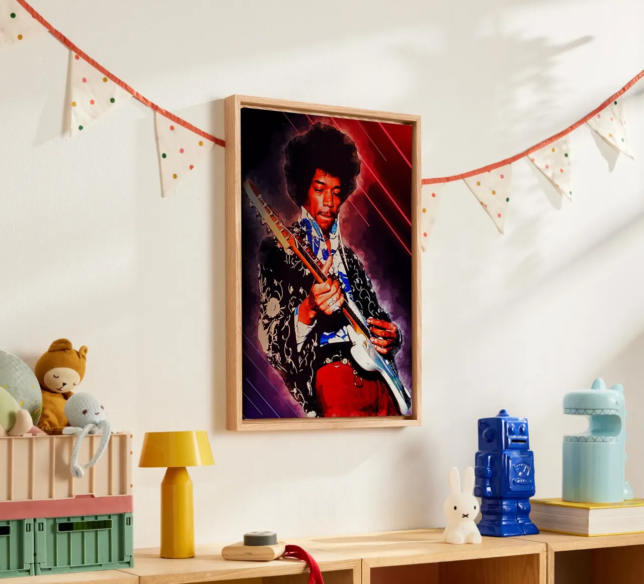 L'epopea di Jimi Hendrix tela da neonartroom