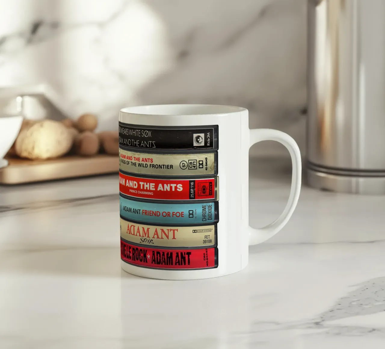 Adam Ant - Album raccolti - Stampa musicassetta tazza in ceramica da MrMustardPrints