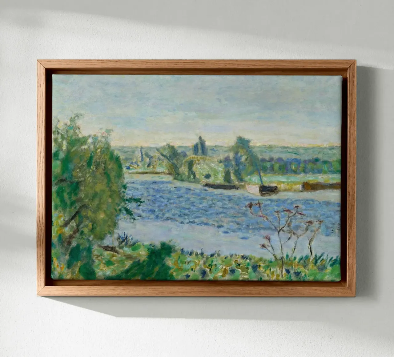 Bonnard - Blauer Morgen oder kleiner Fluss. 1927 Leinwand mit Schattenfugenrahmen von ARTOTHEK