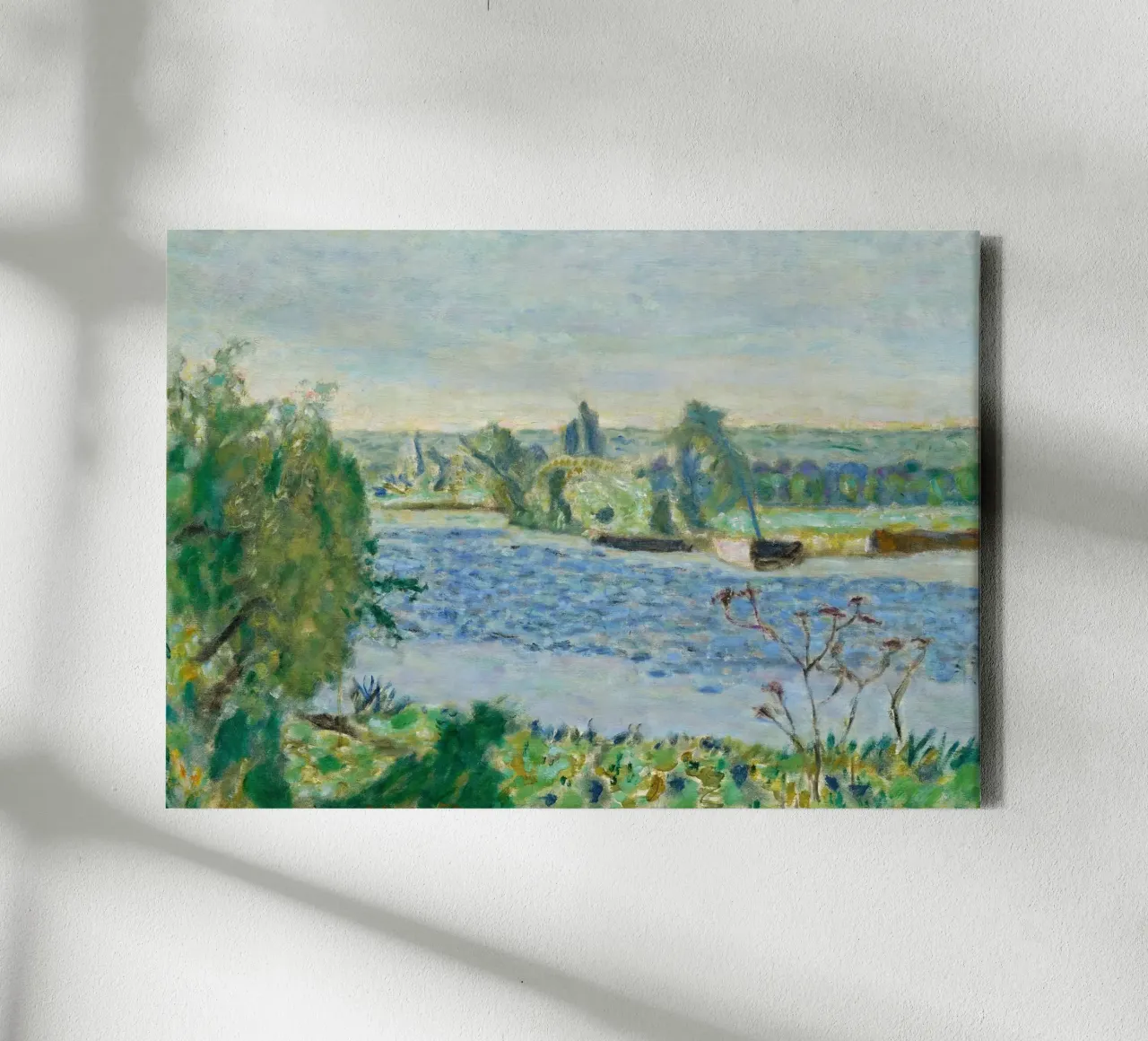 Bonnard - Blauer Morgen oder kleiner Fluss. 1927 Leinwand mit Schattenfugenrahmen von ARTOTHEK