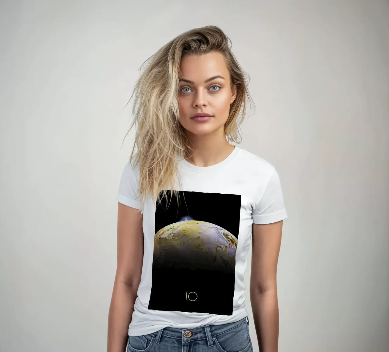 NASA IO poster women's fitted t-shirt by 🎁 ARTVI-SHOP