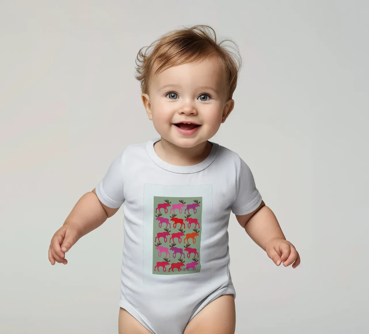 Moose 3 body neonato maniche corte da Visual Philosophy