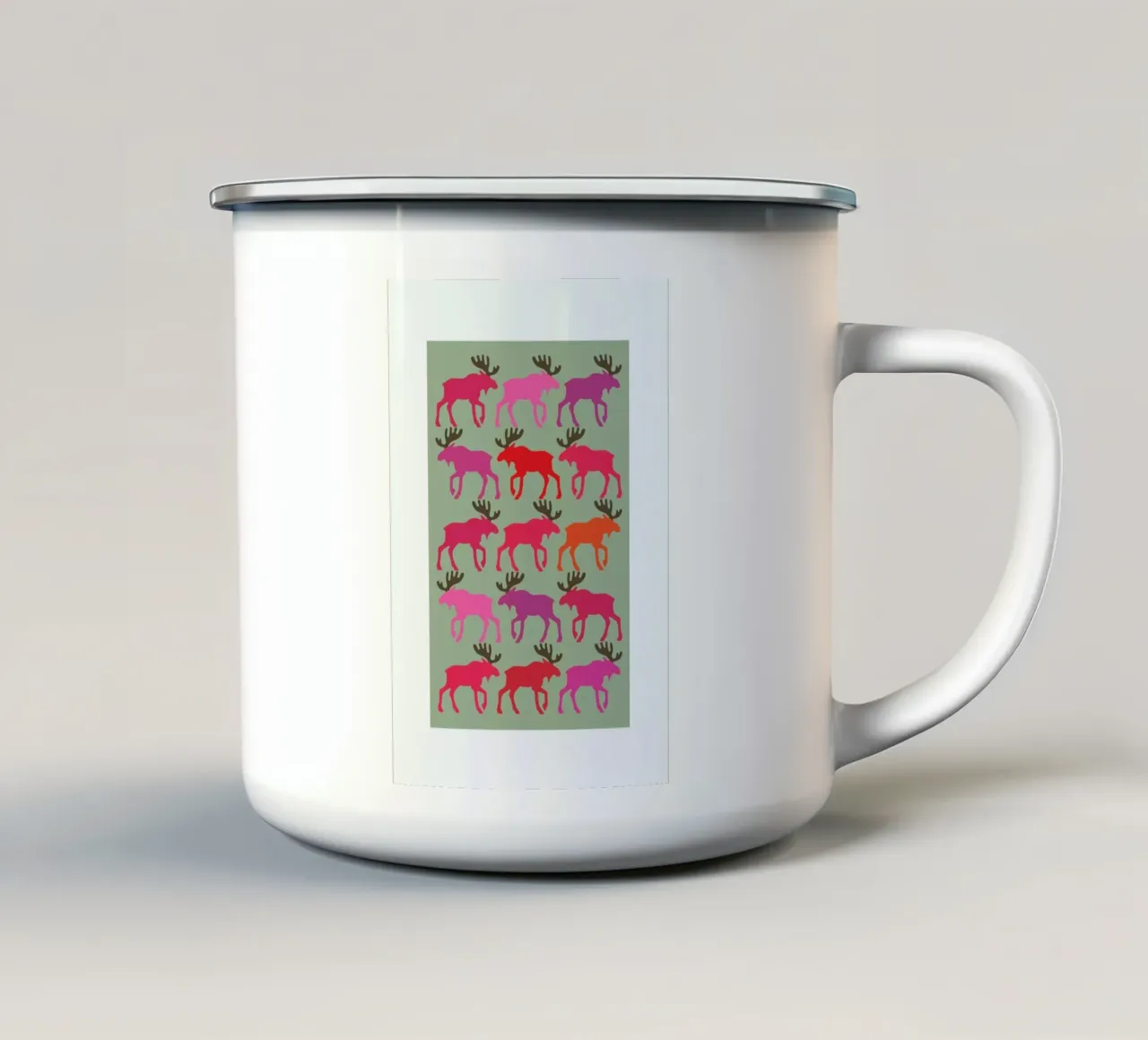 Moose 3 taza de esmalte de Visual Philosophy