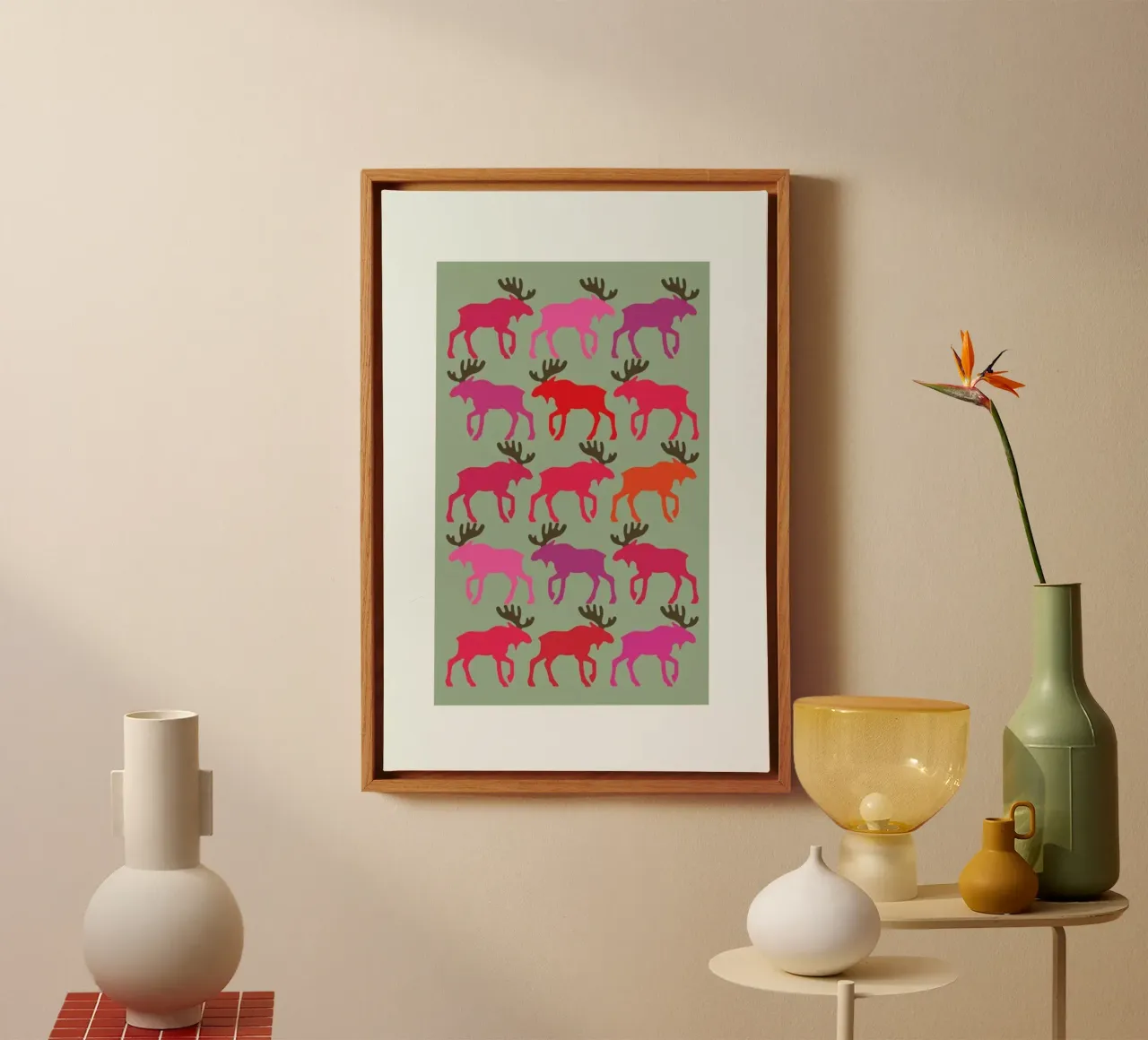 Moose 3 tela con Cornice a cassetta da Visual Philosophy