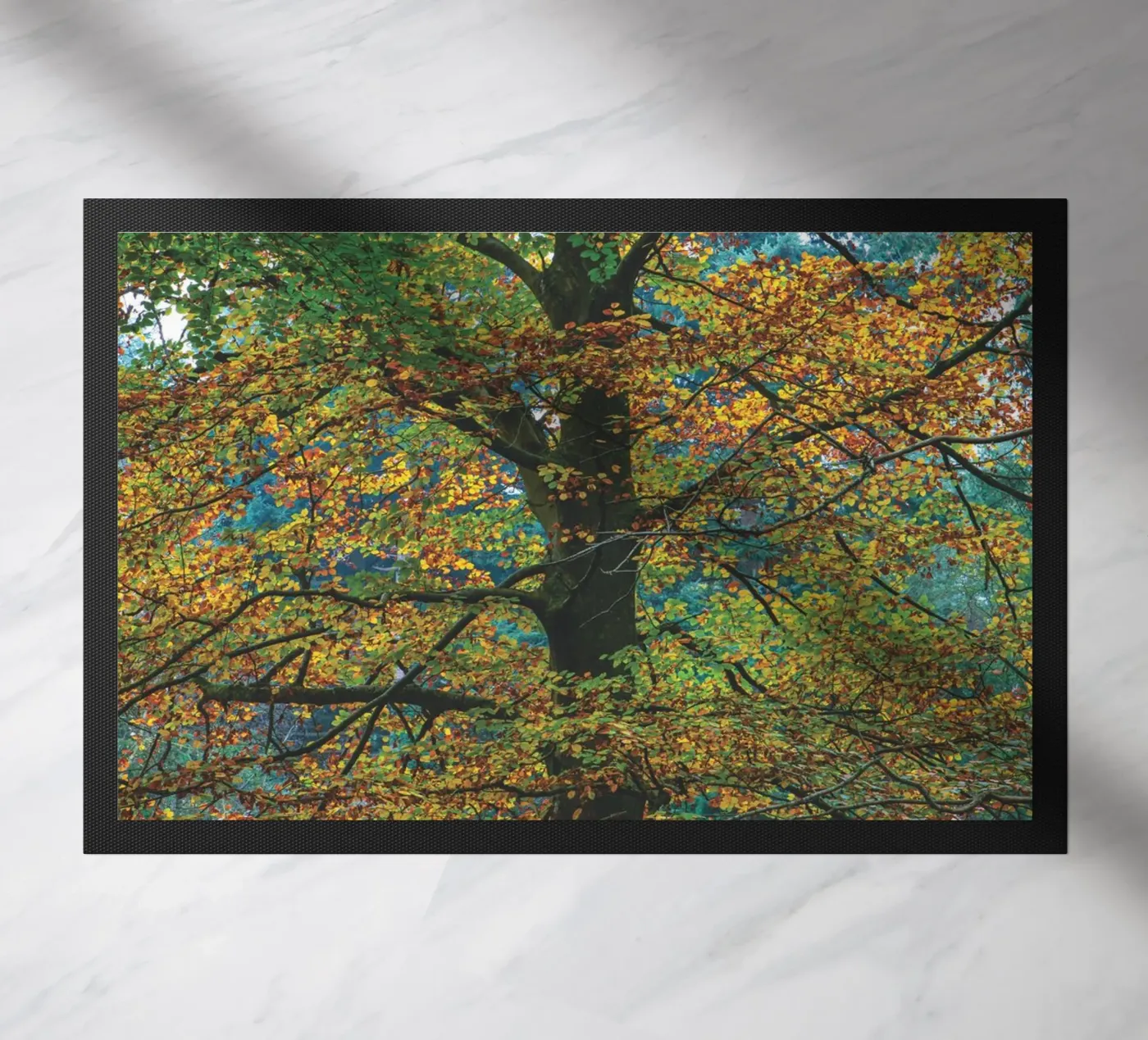 Herfstbos deurmat van Dave Hare Photography