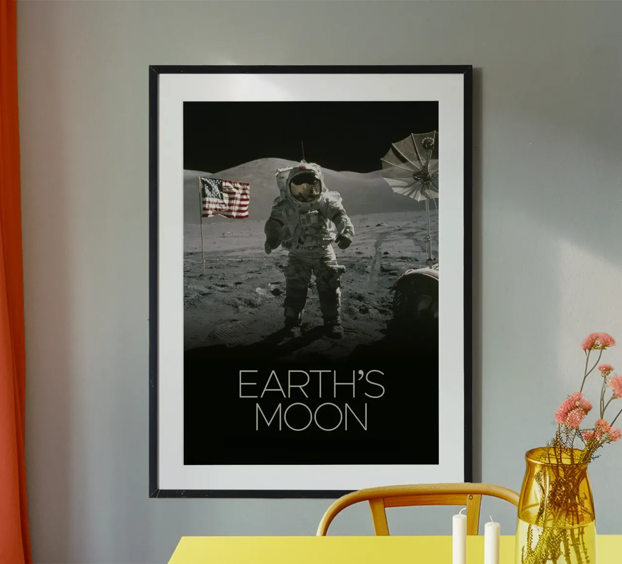 Astronauta sulla luna Poster della NASA poster con telaio in alluminio da 🎁 ARTVI-SHOP