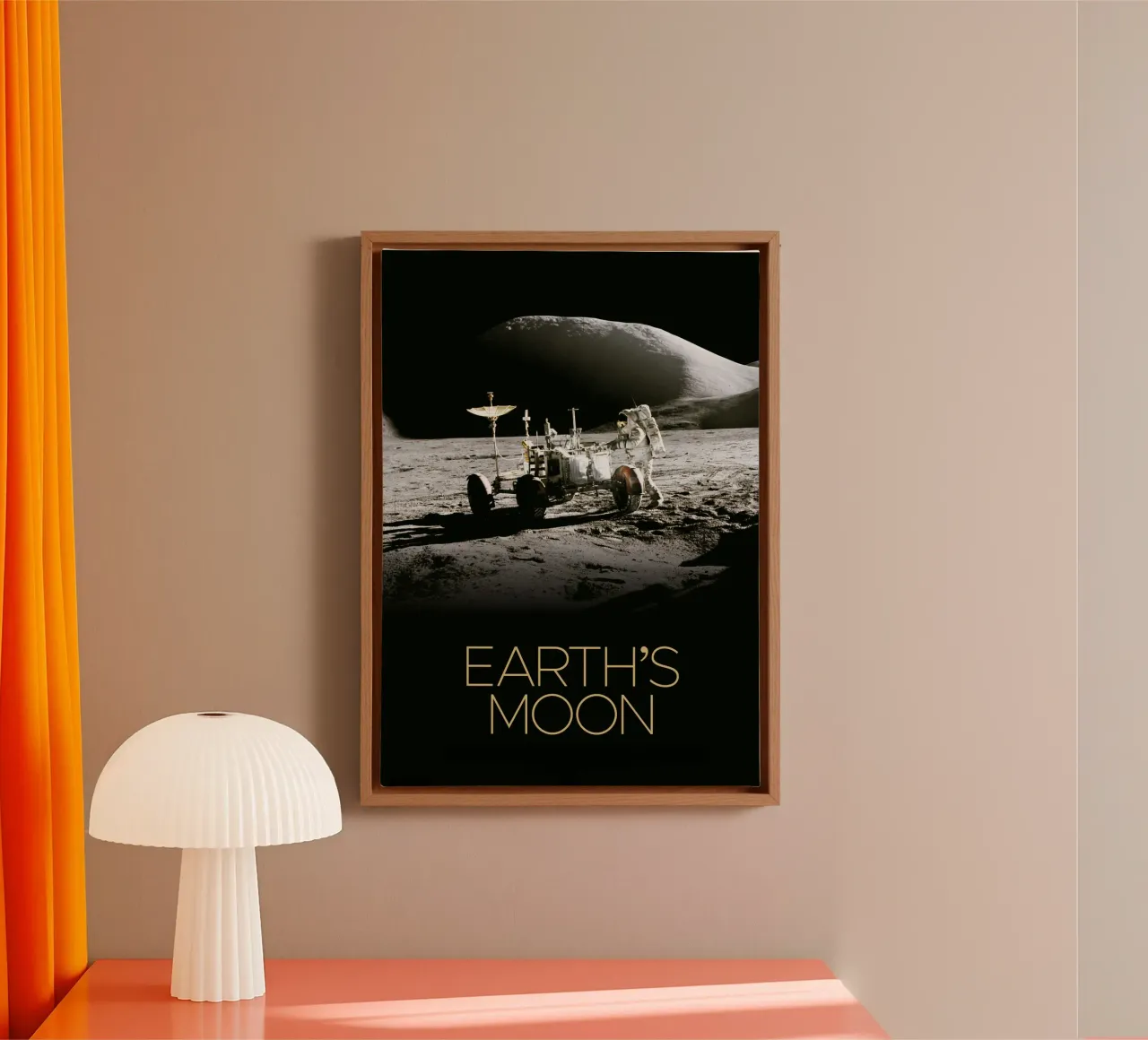 Astronaut on the moon NASA poster canvas with Floater frame by 🎁 ARTVI-SHOP