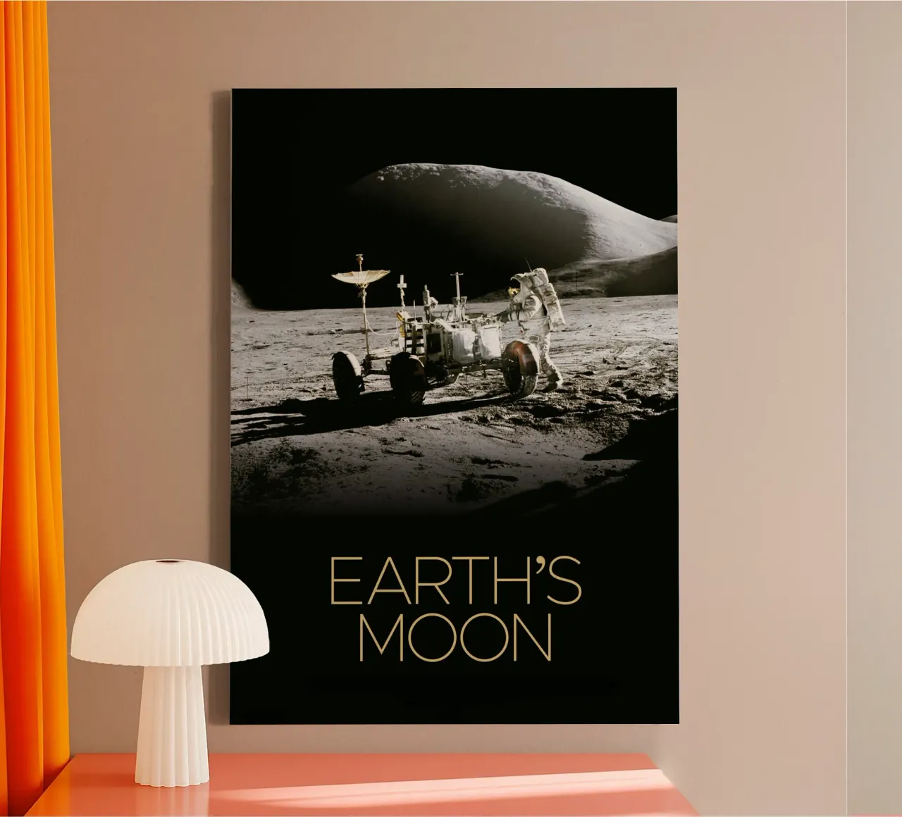 Astronaut on the moon NASA poster canvas with Floater frame by 🎁 ARTVI-SHOP