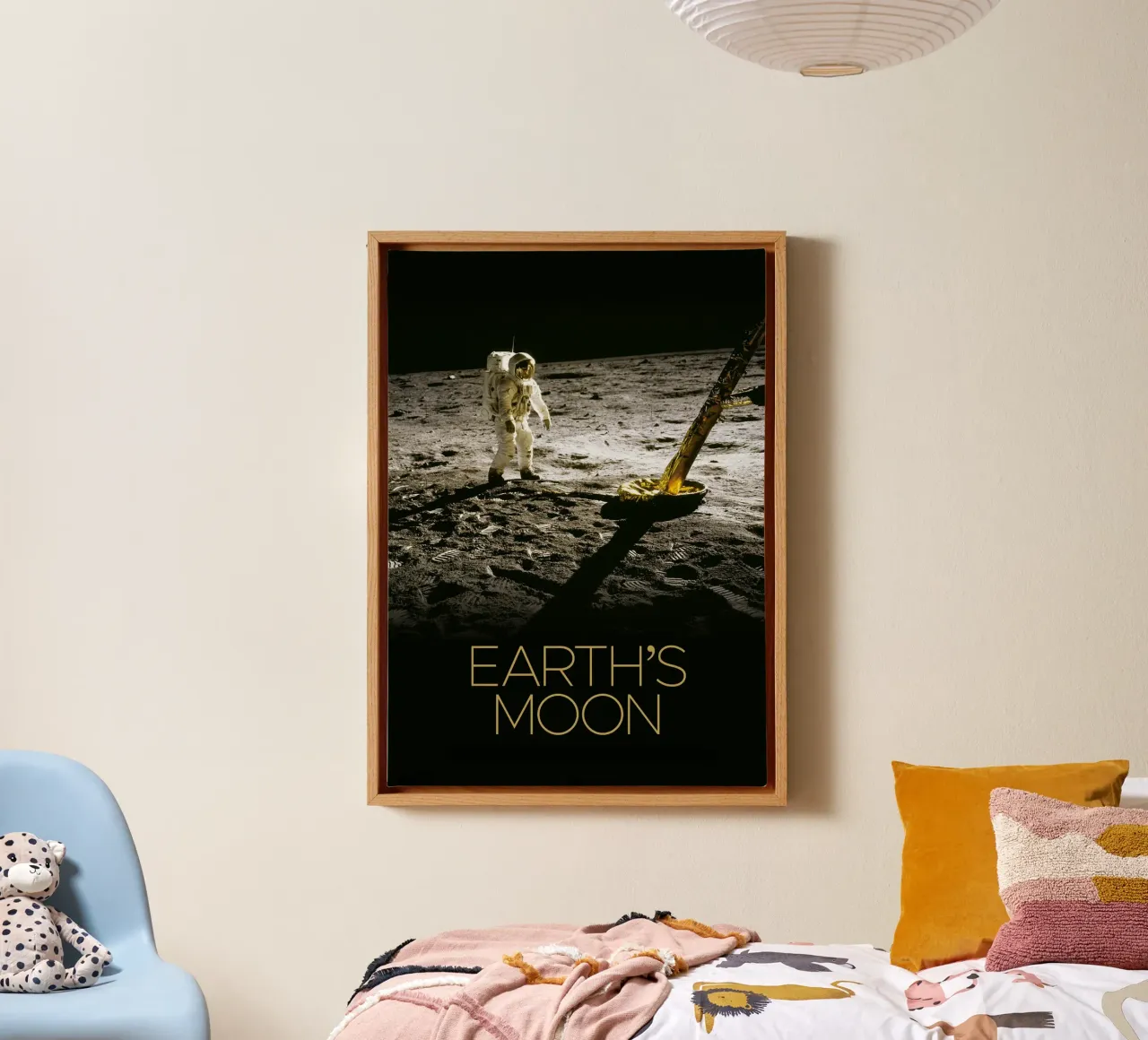 Astronaut on the moon NASA poster canvas with Floater frame by 🎁 ARTVI-SHOP