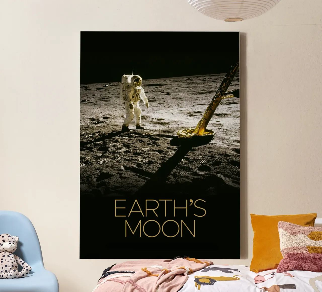 Astronaut on the moon NASA poster canvas with Floater frame by 🎁 ARTVI-SHOP