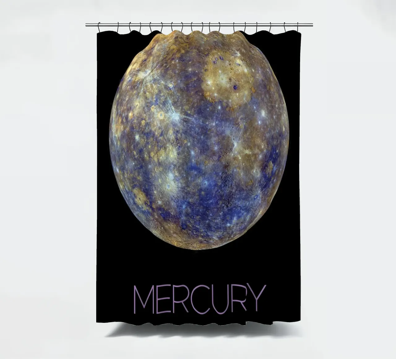 mercury nasa poster shower curtain by 🎁 ARTVI-SHOP