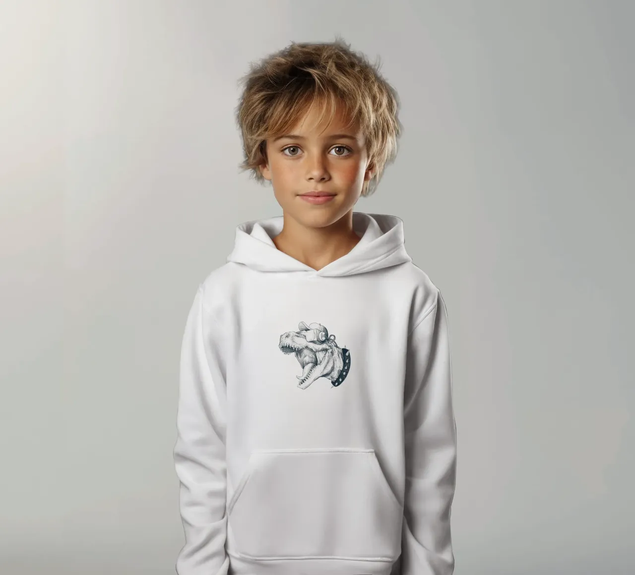 Cyber Dino felpa bambino con cappuccio da mikekoubou