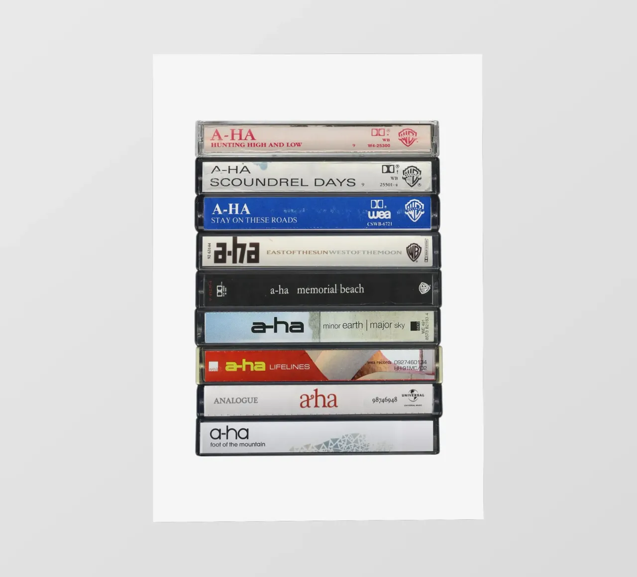 A-Ha - Album raccolti - Stampa cassetta musicale d'epoca pellicola backlit da MrMustardPrints