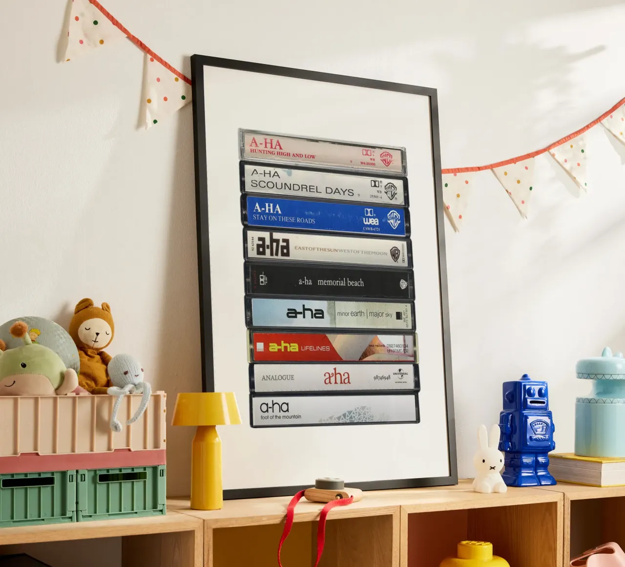 A-Ha - Album raccolti - Stampa cassetta musicale d'epoca poster con telaio in legno da MrMustardPrints