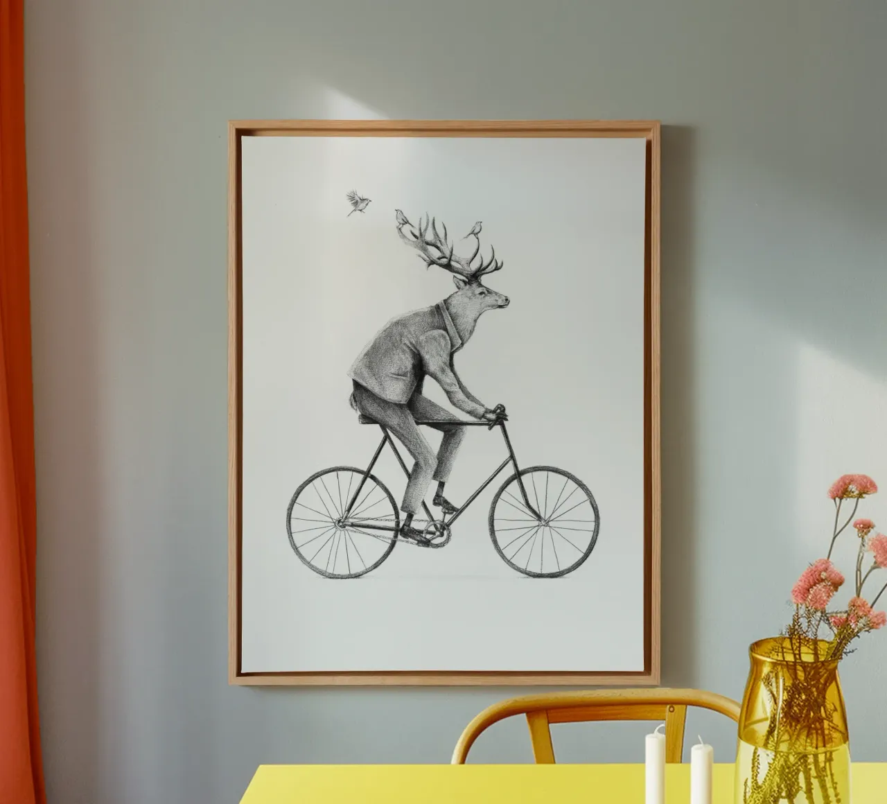 Auch ein Gentleman reitet Leinwand mit Schattenfugenrahmen von mikekoubou