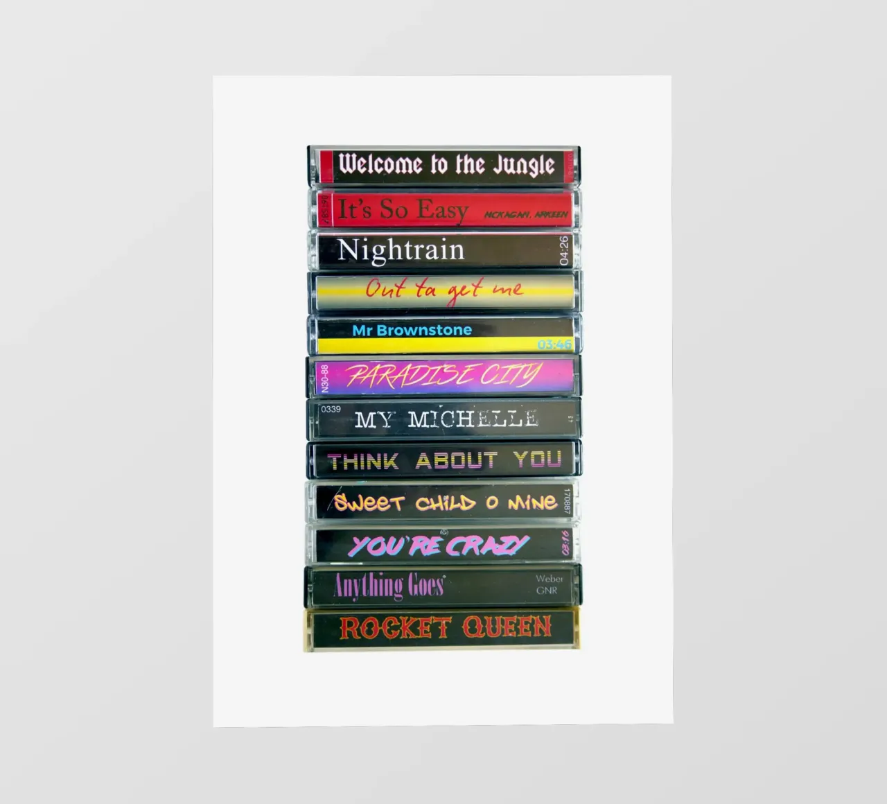 Appetite for Destruction - Guns N' Roses - Stampa su cassetta pellicola backlit da MrMustardPrints