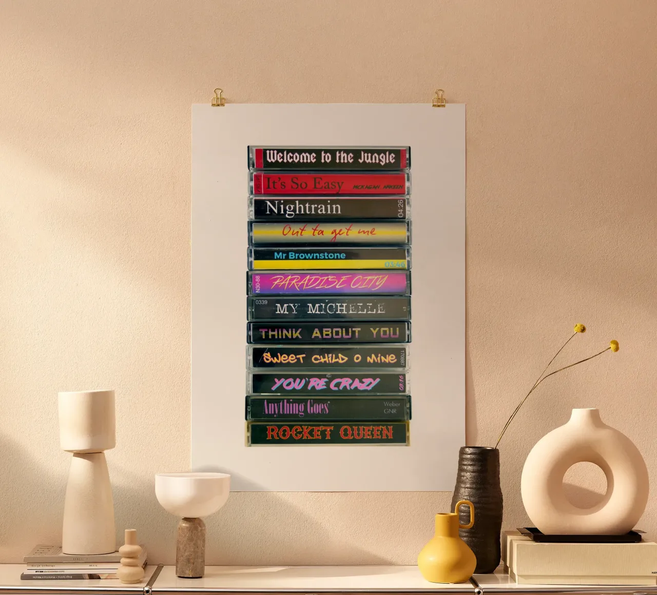 Appetite for Destruction - Guns N' Roses - Stampa su cassetta poster con telaio in alluminio da MrMustardPrints