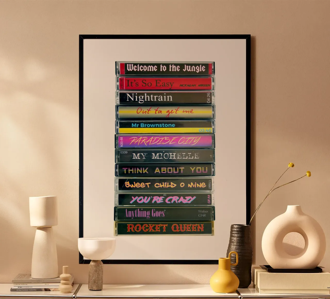 Appetite for Destruction - Guns N' Roses - Stampa su cassetta poster con telaio in alluminio da MrMustardPrints