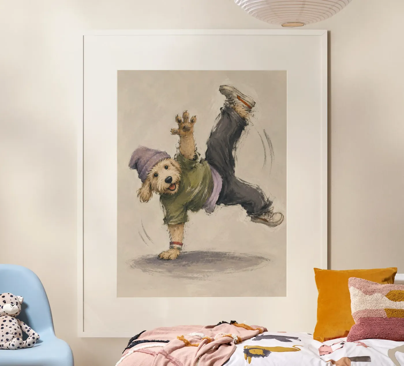 Breakdancing Dog poster by Ines Hofmann est