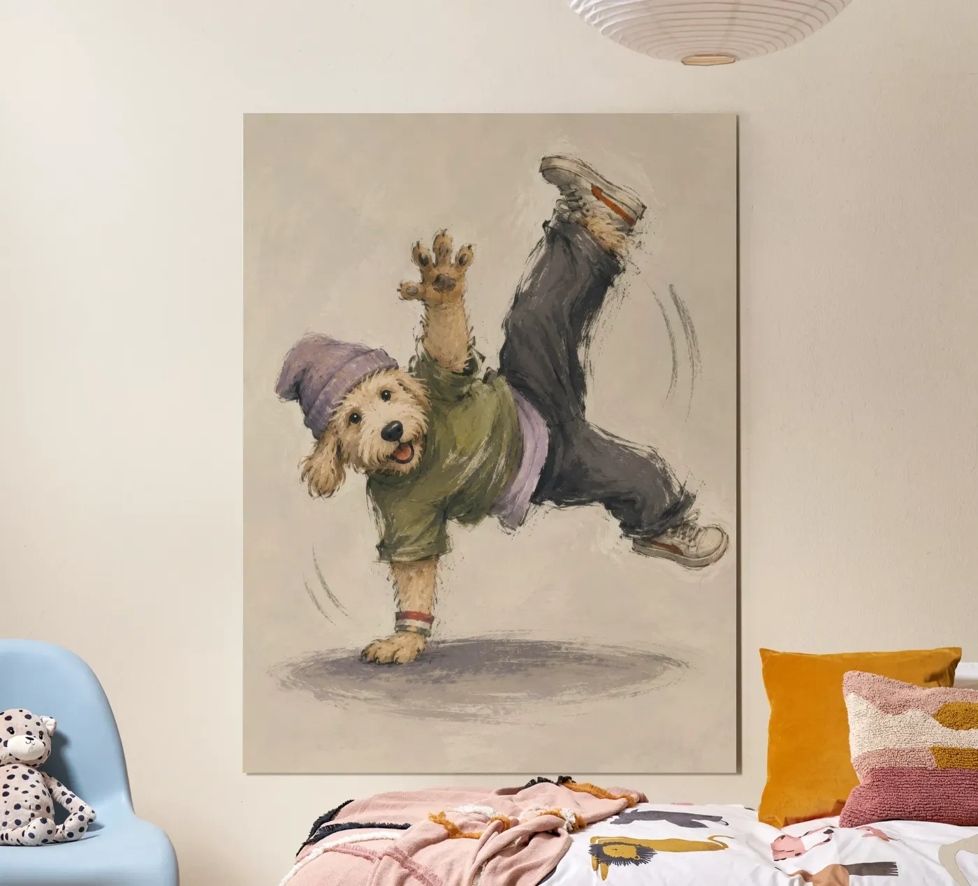 Breakdancing Dog poster by Ines Hofmann est