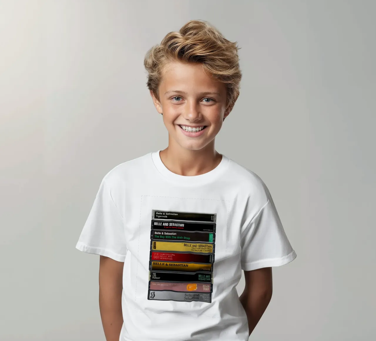 Belle & Sebastian - Collected Albums - Music Cassette Print kids t-shirt by MrMustardPrints