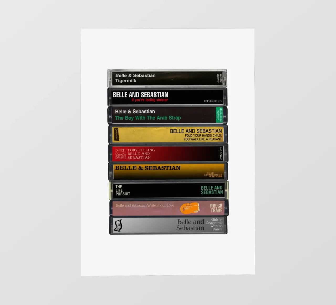 Belle & Sebastian - Album raccolti - Stampa musicassetta telo in pvc da MrMustardPrints