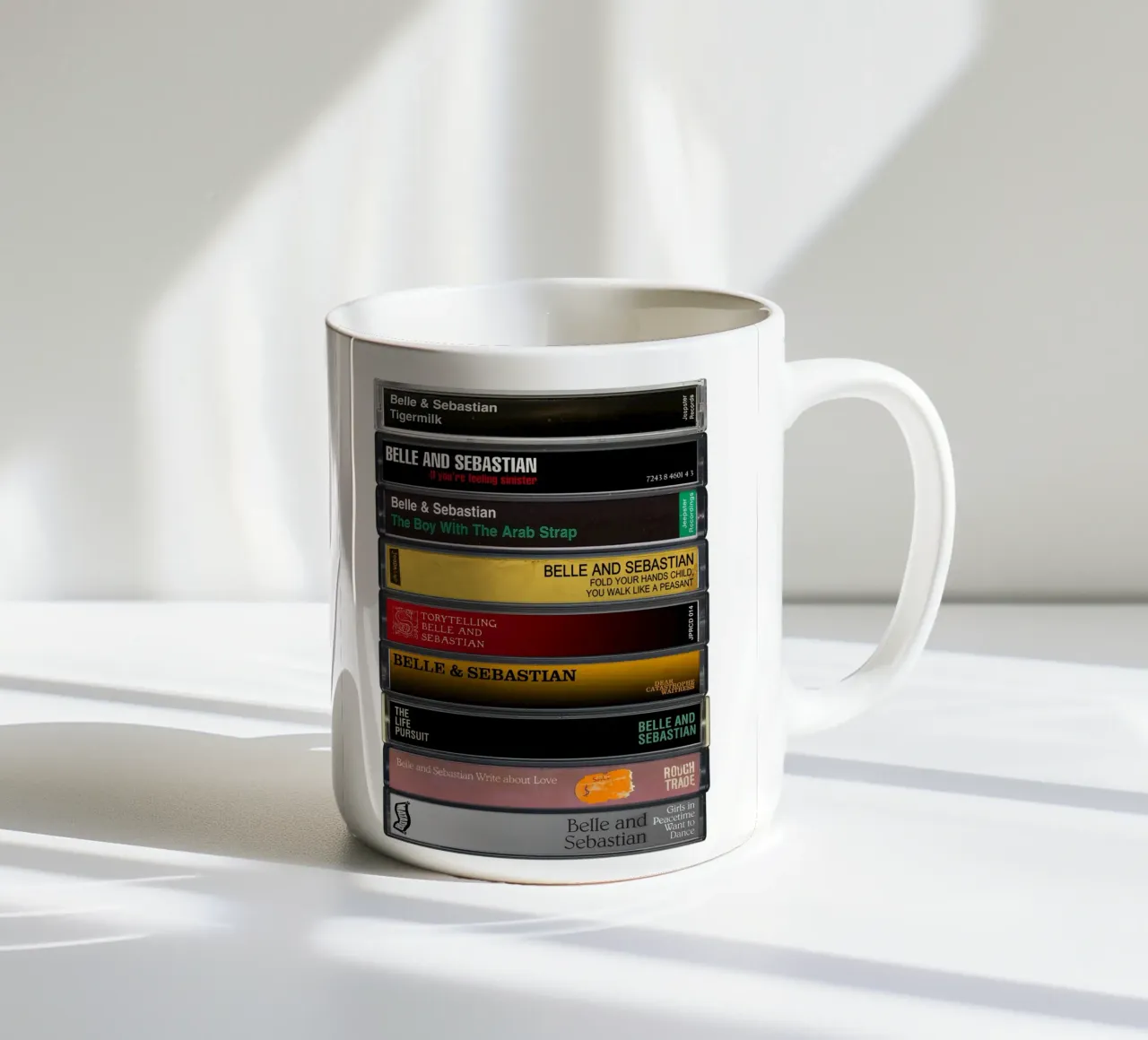 Belle & Sebastian - Album raccolti - Stampa musicassetta tazza in ceramica da MrMustardPrints