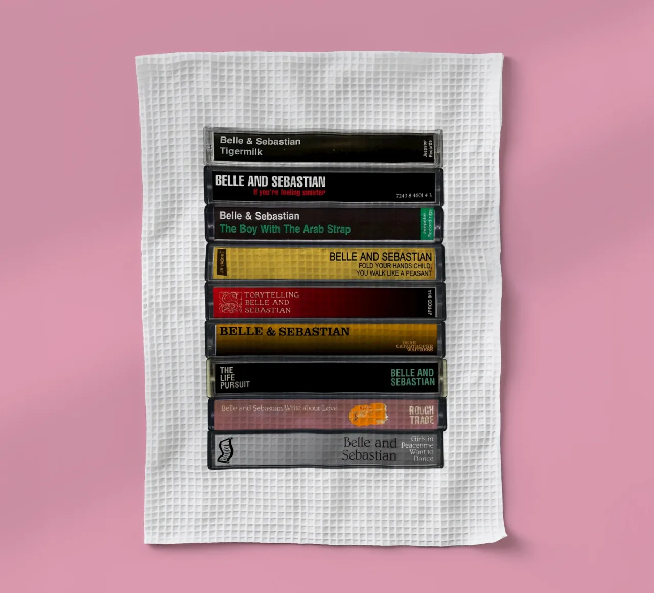 Belle & Sebastian - Collected Albums - Music Cassette Print torchon de MrMustardPrints