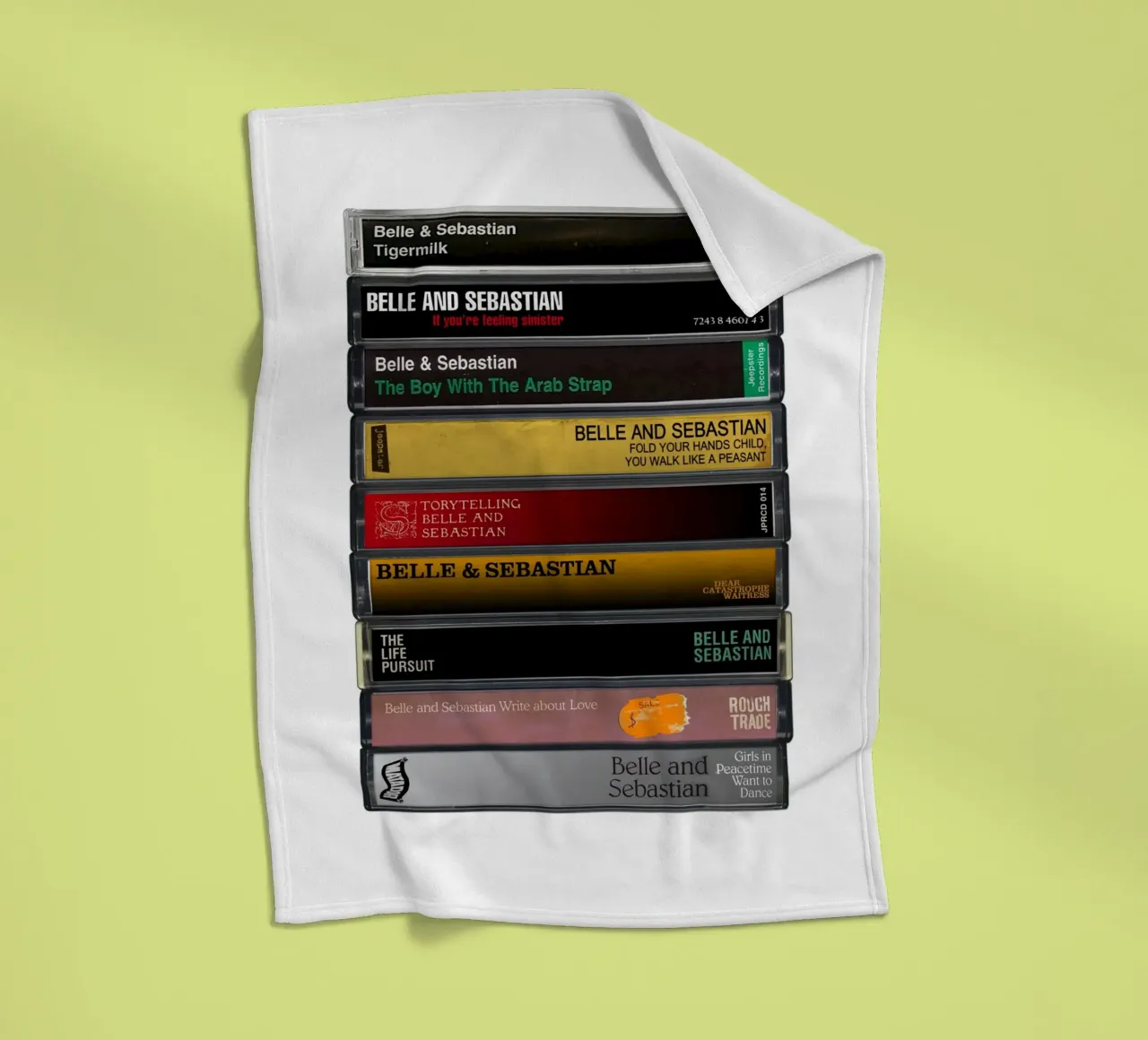 Belle & Sebastian - Collected Albums - Music Cassette Print fleece blanket by MrMustardPrints