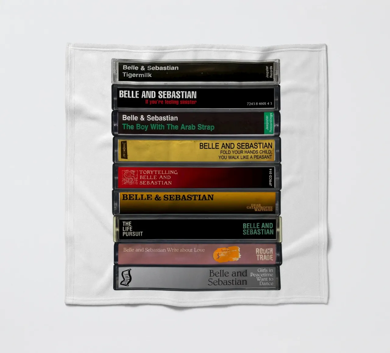 Belle & Sebastian - Collected Albums - Music Cassette Print fleece blanket by MrMustardPrints